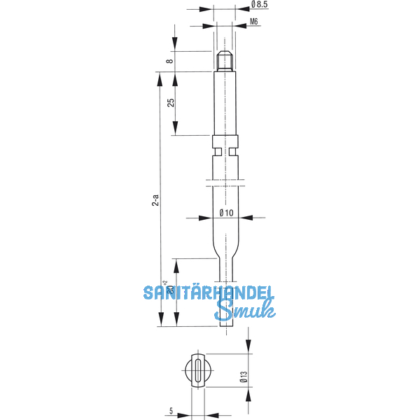 Treibriegelstange BKS 9006, 966 mm, Stange f. Planet Trdichter, unten, verzinkt