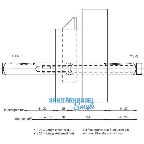 Drckerstift geteilt 78430, LI 30 x LA 70 mm, VK 9 mm, Stahl verzinkt