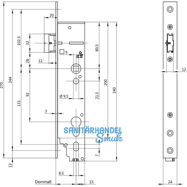 Fluchttrschloss B 1959 mit Motor Dorn 35 rechts