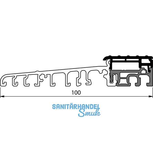 Balkontrschwelle Eifel TB-100, 6000 mm, silber eloxiert/grau