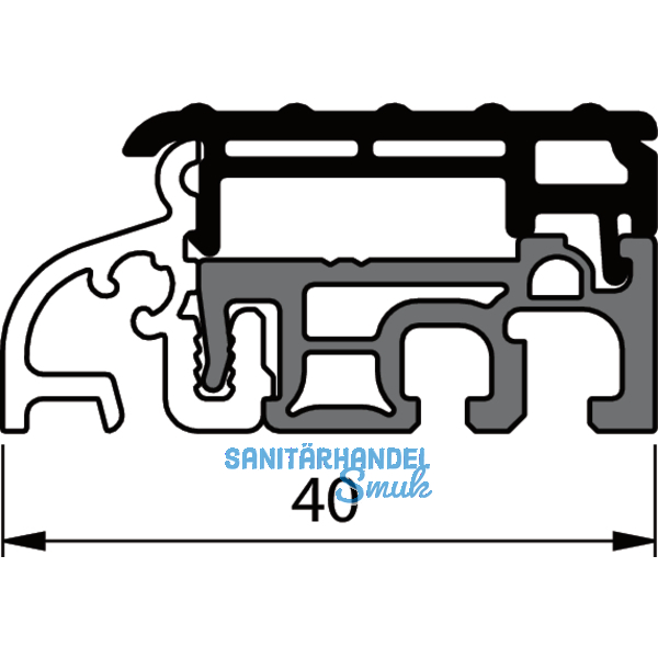 Balkontrschwelle Eifel TB-40, 6000 mm, silber eloxiert/grau
