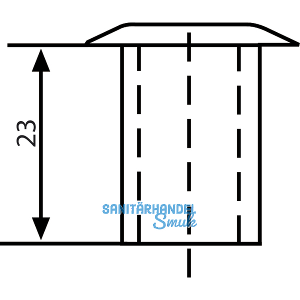 Bodenbchse ohne Verschluss, 12 mm, Messing blank