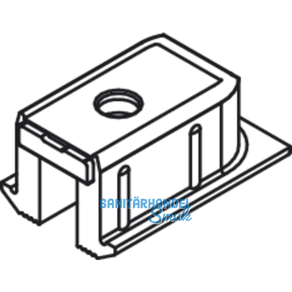 HAWA CLIPO 16 H Schienenendstck zum Schrauben, gelocht, Kunststoff grau