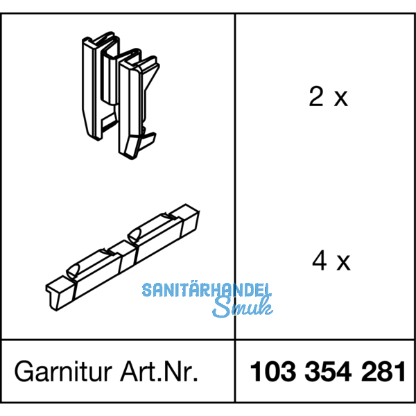 EKU CLIPO 35 G IS Endkappen Set, Kunststoff anthrazit