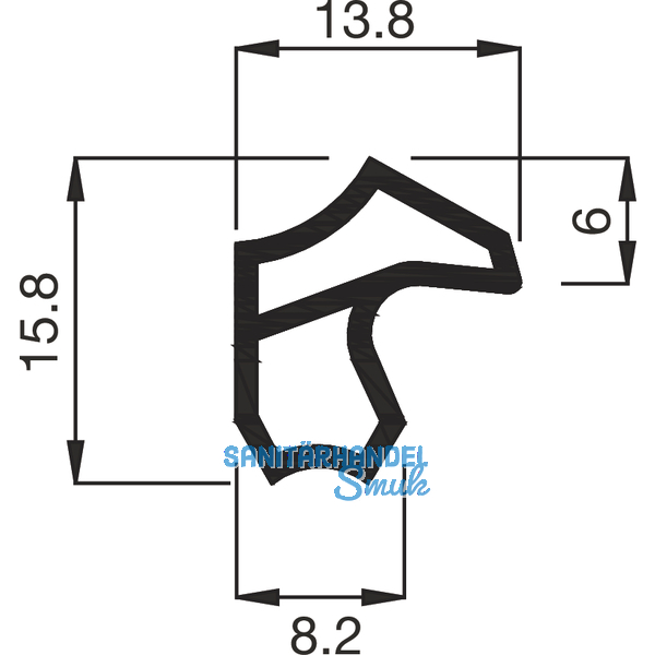 SECOTEC Stahlzargendichtung grau SB-5 Meter BL14