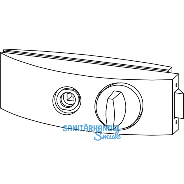 Schloss Studio Arcos WC m. Riegelolive, Glas 8 mm, silber eloxiert (24.206)