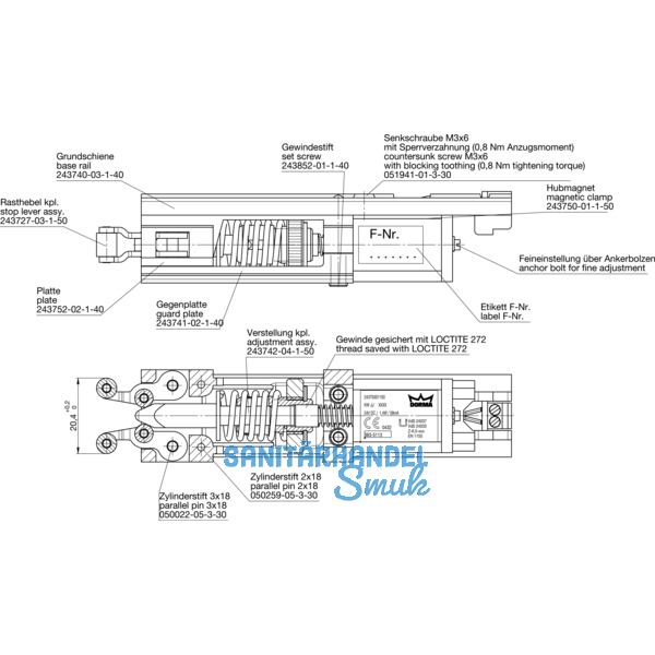EMF-Einheit fr 1- und 2-flg. EMF/EMR-Gleitschienen zu TS 93