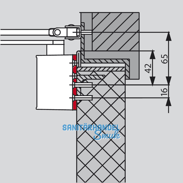 Montageplatte DORMA fr TS 72, silber