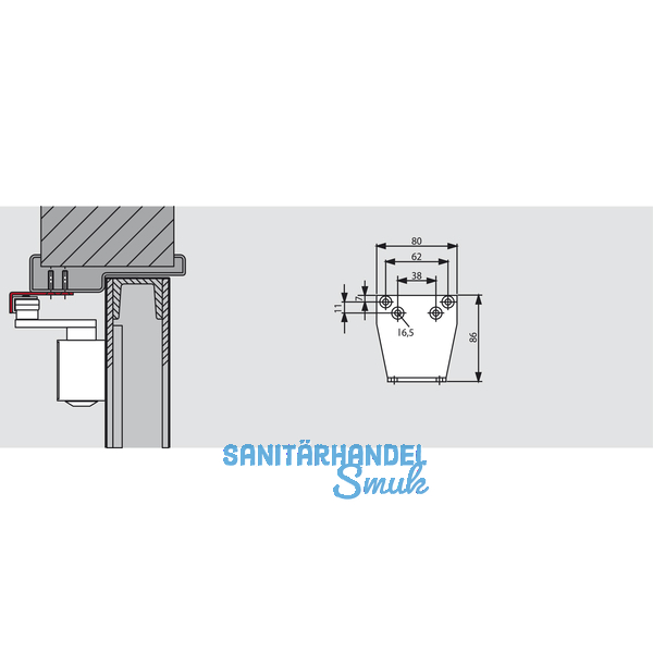 Befestigungswinkel TS 83/73V/59, silber