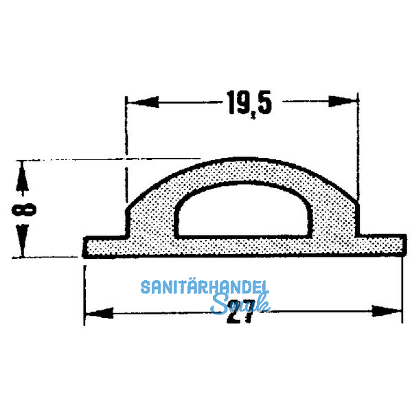 Dichtung zu Halteprofil oben u. unten, Kunststoff ATPK schwarz, auf Ma