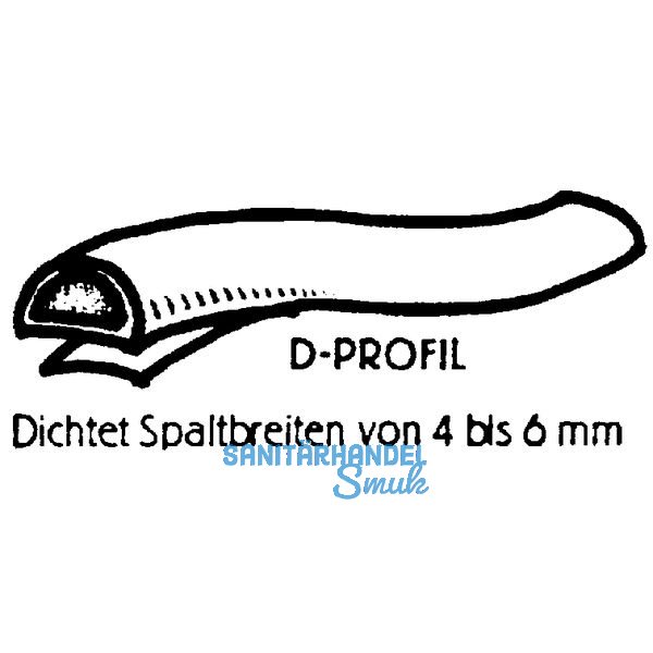 Dichtungsprofil selbstklebend, Typ D, Kunststoff braun, 1 Stck = 7,5 Meter