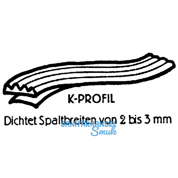 Dichtungsprofil selbstklebend, Typ K, Kunststoff braun, 1 Stck = 7,5 Meter