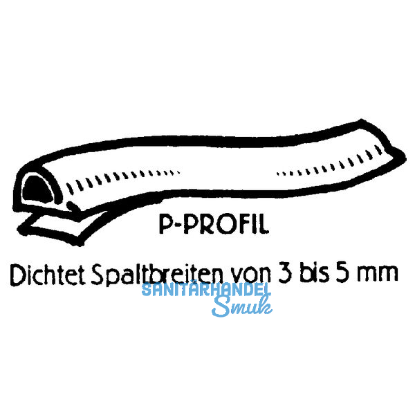 Dichtungsprofil selbstklebend, Typ P, Kunststoff braun, 1 Stck = 7,5 Meter
