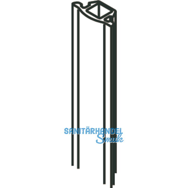 Dichtungsprofil zu Wandanschlussprofil HAWA, 3500 mm, schwarz