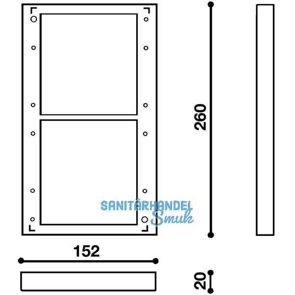 Distanzrahmen Junior, H 20mm, KS schwarz