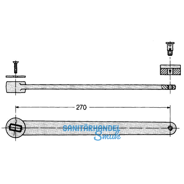 Schwinghebel DORMA flachkonisch, Stahl im Gesenk geschmiedet, verzinkt