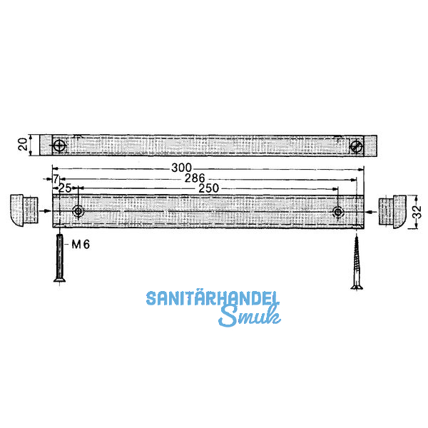 Fhrungsgehuse Dorma fr Schwinghebel, silber eloxiert