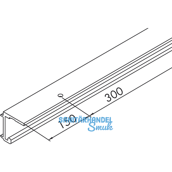EKU COMBINO 20/35 H Einfach- Laufschiene gelocht, Lnge 2500, Aluminium