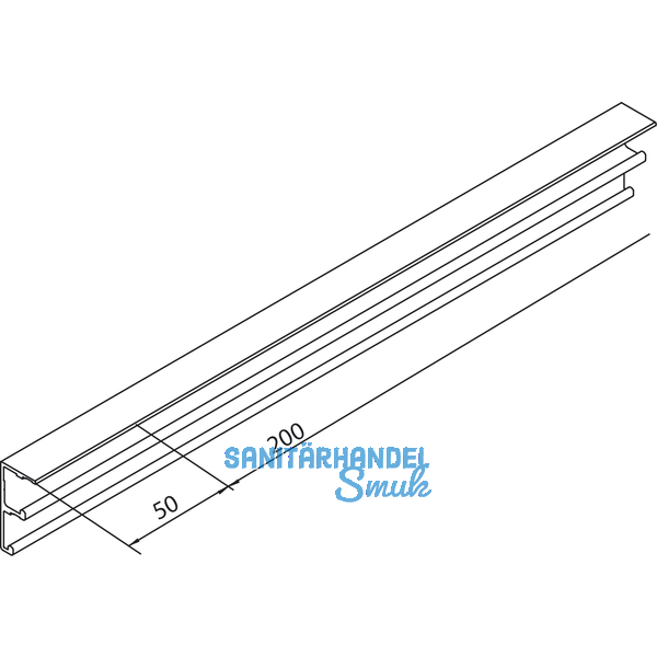 EKU COMBINO 20/35 H FS DoppeL - Laufschiene Alu, eloxiert, gelocht, L - 2500