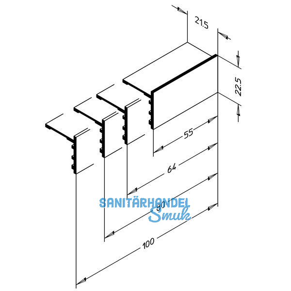 Endkappe EK 2020/64, Aluminium blank