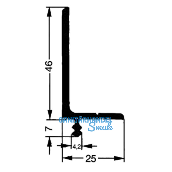 REHAU Frontblende, Breite 25 mm, Hhe 46 mm, Kunststoff wei