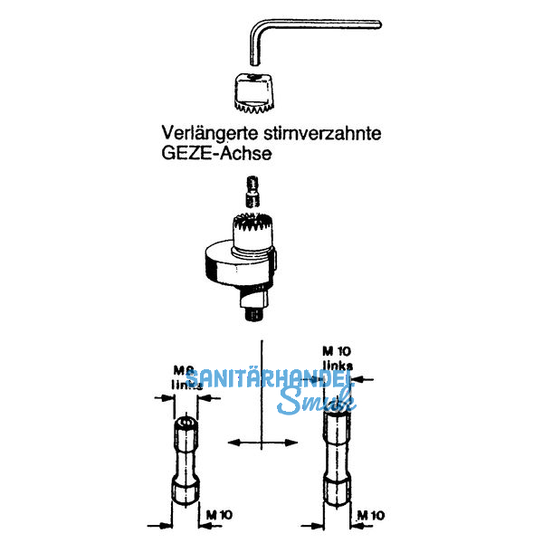Achsverlngerungen TS500/550, 15 mm, Stahl verzinkt