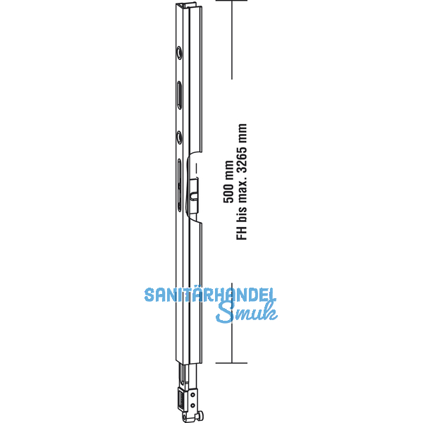 GU-937/934 HS Getriebeverlngerung, L=500 mm, Alu silber eloxiert