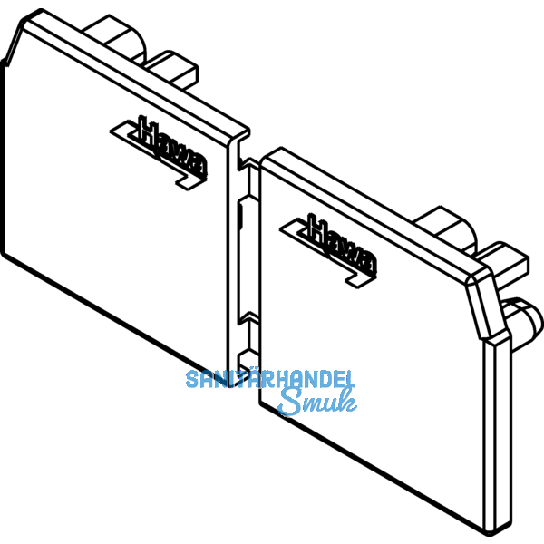 Abdeckkappen HAWA 40 Holz links/rechts, anthrazit-grau