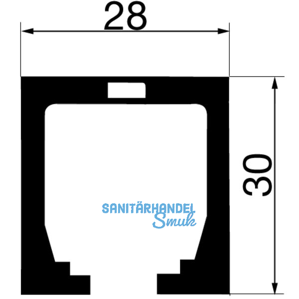 Laufschiene HAWA-Junior 40, 1800 mm, Aluminium farblos eloxiert