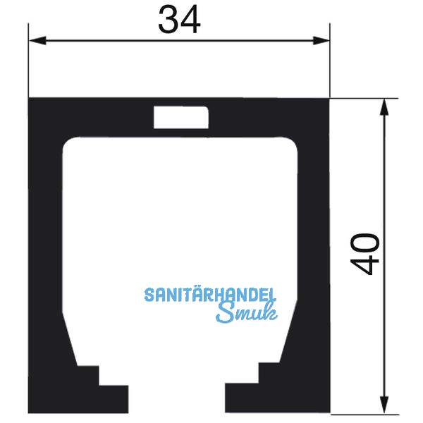 Laufschiene HAWA-Junior 80, 4000 mm, Edelstahl-Effekt
