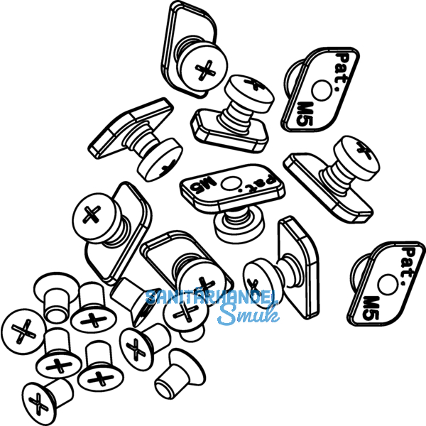 Montageset-Klemmfixierung HAWA-Junior 80, fr Wandbefestigungsprofil (10 Stck)