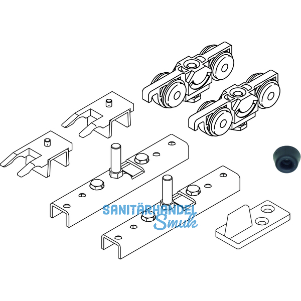 Beschlagset HELM 73 minimale Einbauhhe, ohne Laufschiene
