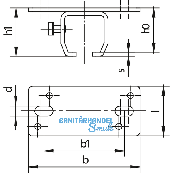 Deckenbefestigungsmuffe HELM 502, Stahl gelb passiviert