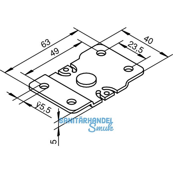 Deckenbefestigungsplatte HELM 73, Stahl verzinkt