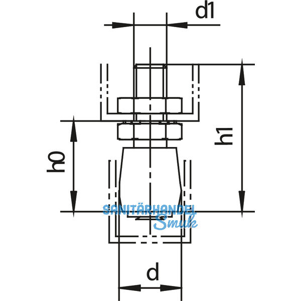 Fhrungsrolle HELM 349 S, Stahl gelb passiviert