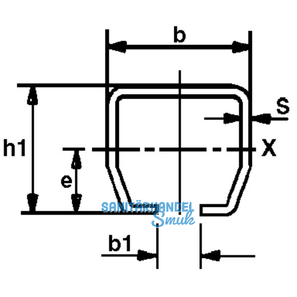 Laufschiene HELM 75, Lnge 2000 mm, Stahl gelb passiviert