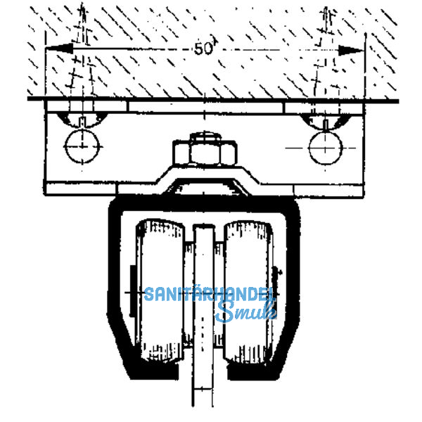 Beschlgegarnitur HELM 75 1-flgelig ohne Laufschiene HELM 75