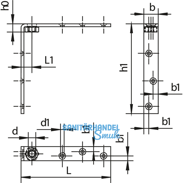 Tragwinkel HELM 394, Loch- 5,4 mm, Stahl gelb passiviert