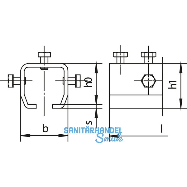 Verbindungsmuffe HELM 1103, Schraube M6 x 10 mm, Stahl gelb passiviert