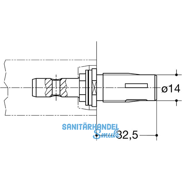 HEWI Befestigungszubehr BA 5.2 gerade - TS 40 - 50mm, Stahl verz.
