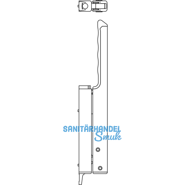 Handhebel FL 190, Hub 58 mm, Aluminium einbrennlackiert RAL 9016