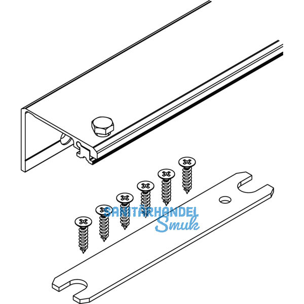 HAWA Connector Verbindungsprofil 55 mm, Lnge 650 mm, Aluminium eloxiert