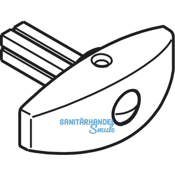 Drehgriff HAWA, TS 41 - 57 mm, Messing vernickelt matt
