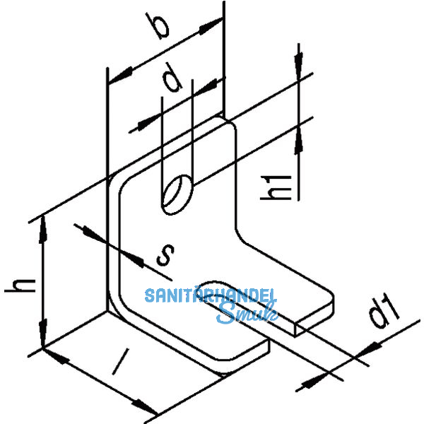 Winkelbefestigung HELM 104 W einfach, Stahl gelb passiviert