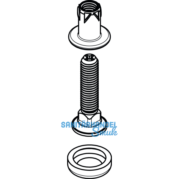 Hhenverstellschr. mit M8 Einbohrmuffe, 20, M8x80, KS schw./FE verzi.