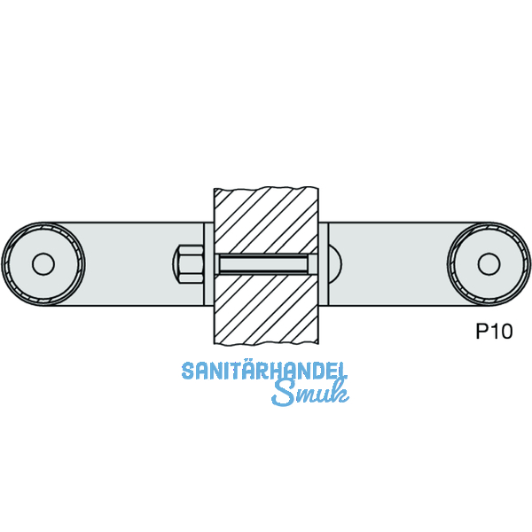 KWS Befestigungszubehr P10 - Glas, M 6, TS bis 12mm