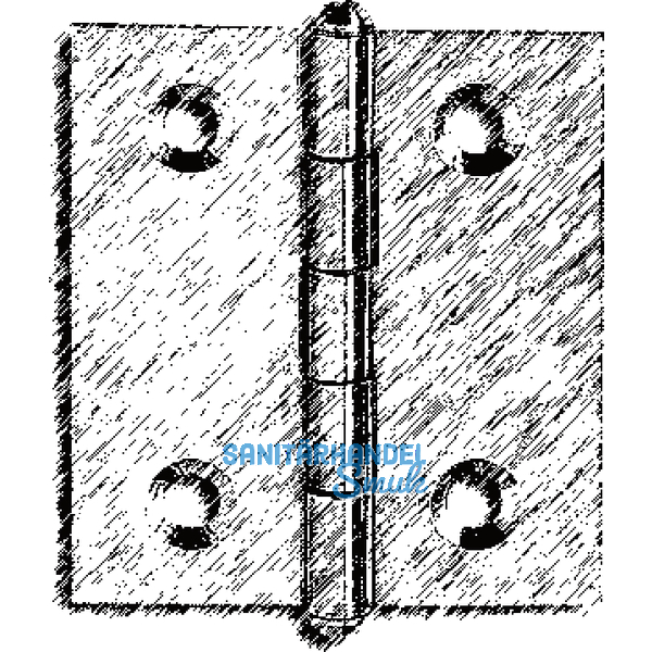 Knopfscharnier - leichte Ausfhrung 60x50x0,9 mm, Messing poliert