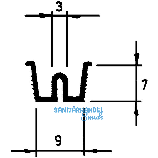 Ziehl - 25 Lauf-/Fhrungsschiene mit Rand, Kunststoff wei