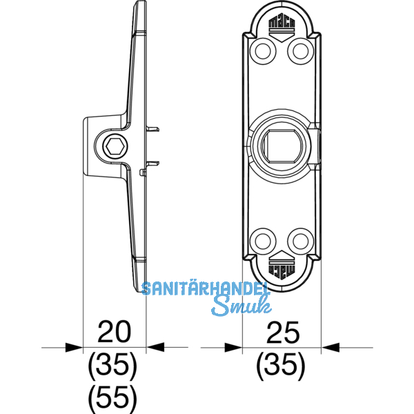 Ladenhaltekonsole Rustico 35 x 55, schwarz (56815)
