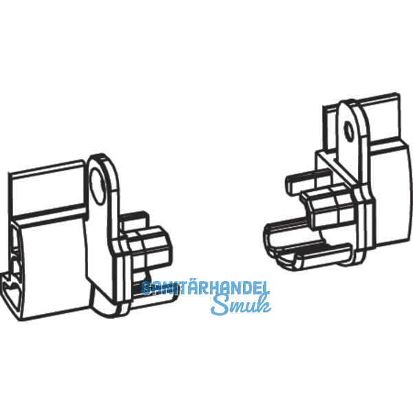 Endstcke Transit 58 - 76 fr Stockdichtung Falz 12 mm, Kunststoff schwarz-grau